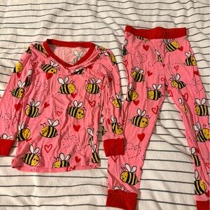 Little Sleepies Pink Bee Print Pajama Set - 3T